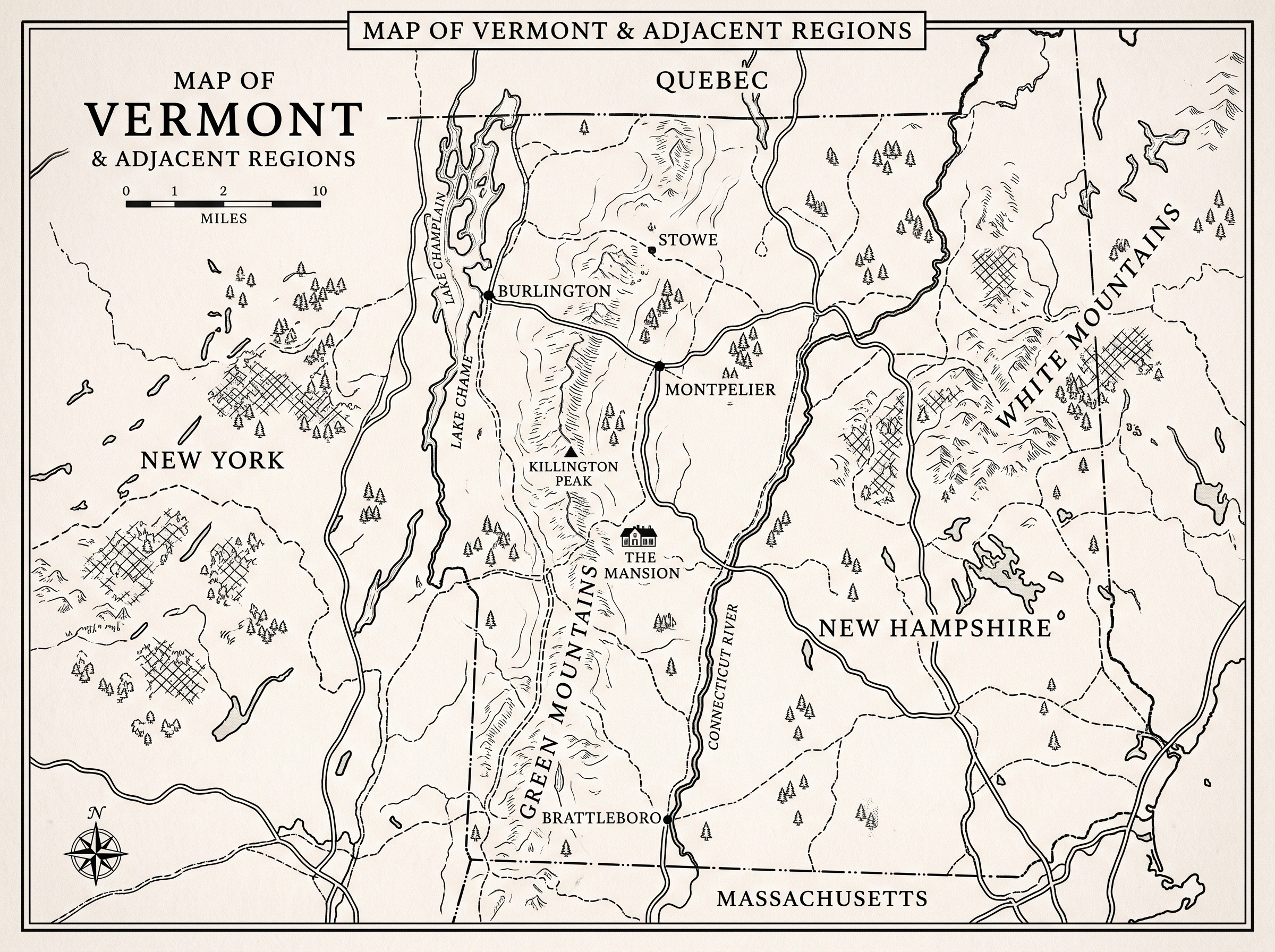 Mapa de Vermont